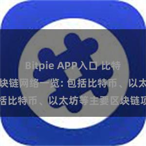 Bitpie APP入口 比特派钱包支持的区块链网络一览: 包括比特币、以太坊等主要区块链项目