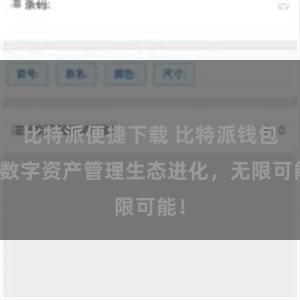 比特派便捷下载 比特派钱包：数字资产管理生态进化，无限可能！