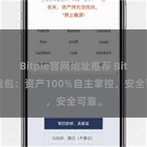 Bitpie官网地址推荐 Bitpie钱包：资产100%自主掌控，安全可靠。